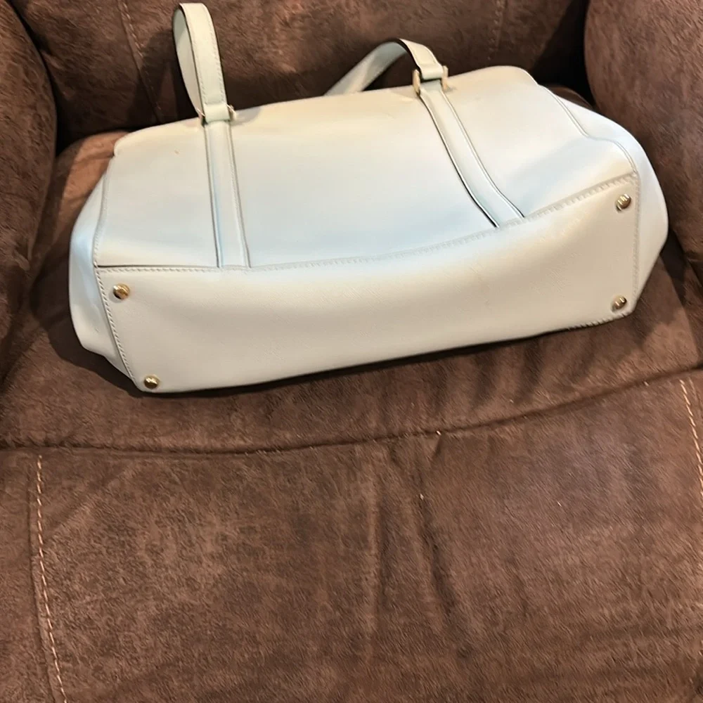 Kate Spade Newberry Lane light aqua shoulder bag three large compartments